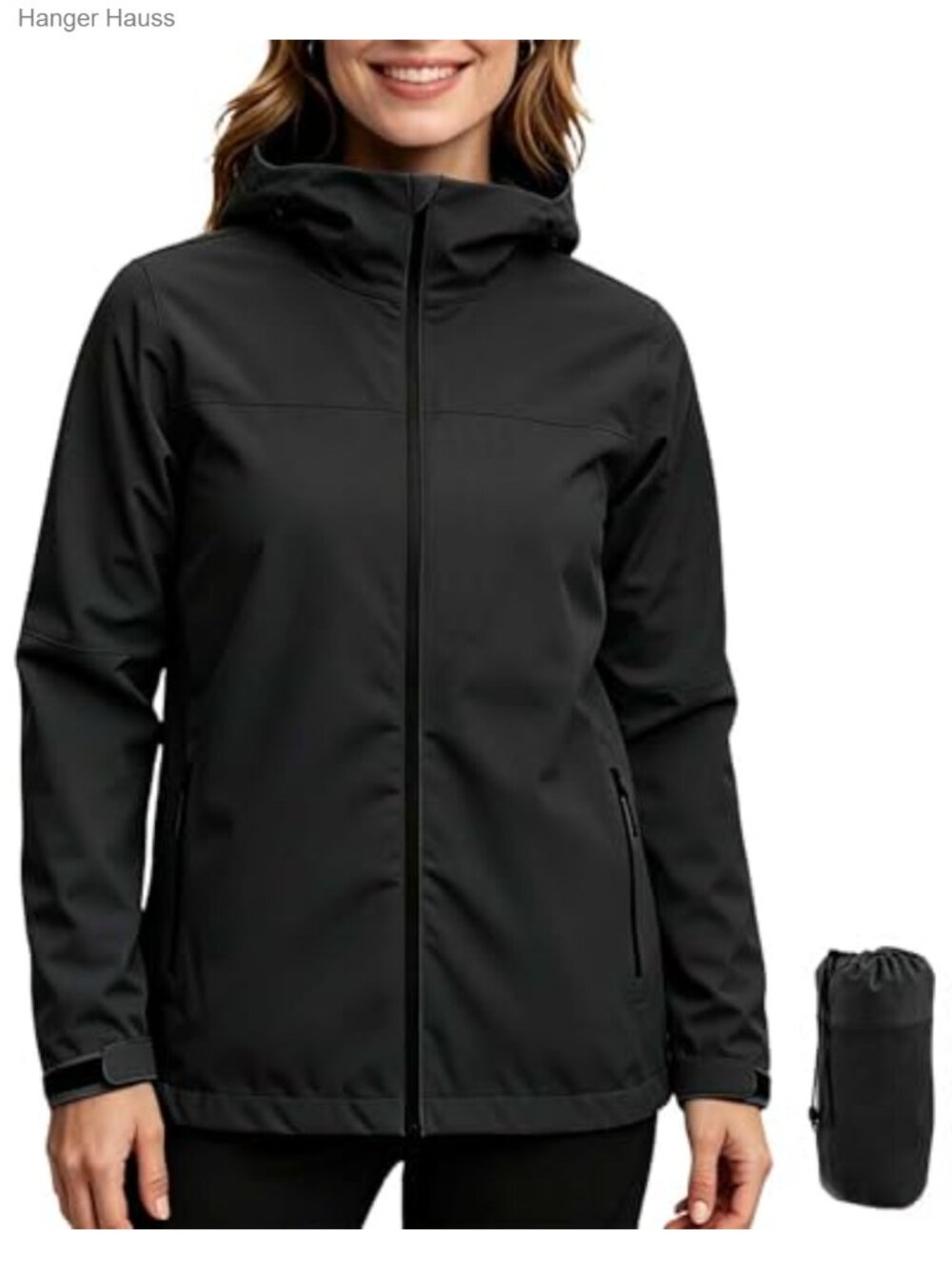 Women's Waterproof Rain Jacket with Hood, Lightweight Packable Windbreaker
